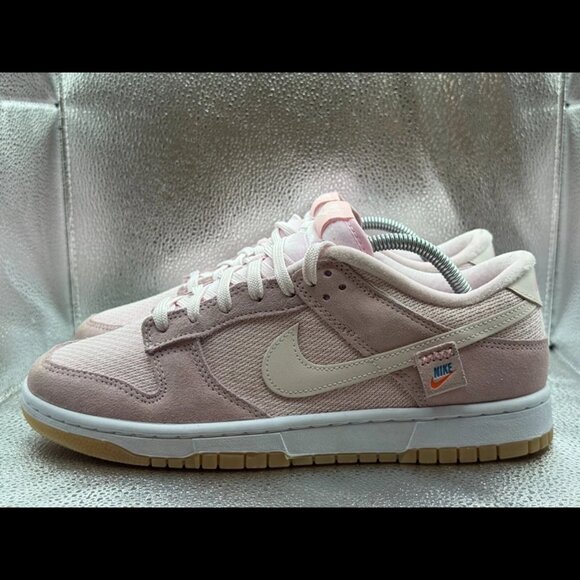 Size 11 Nike Dunk Low Teddy Bear Light Soft Pink Athletic Running Suede Sneaker - Picture 5 of 10